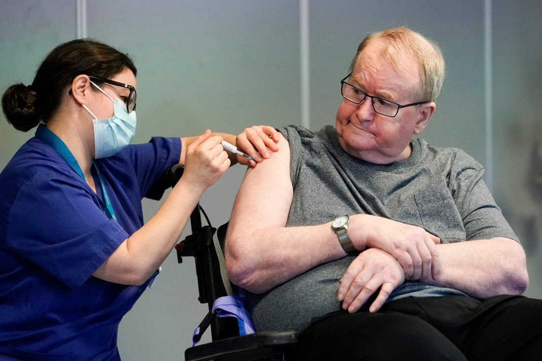 Svein Andersen, 67, became the first Norwegian to receive the jab on December 27